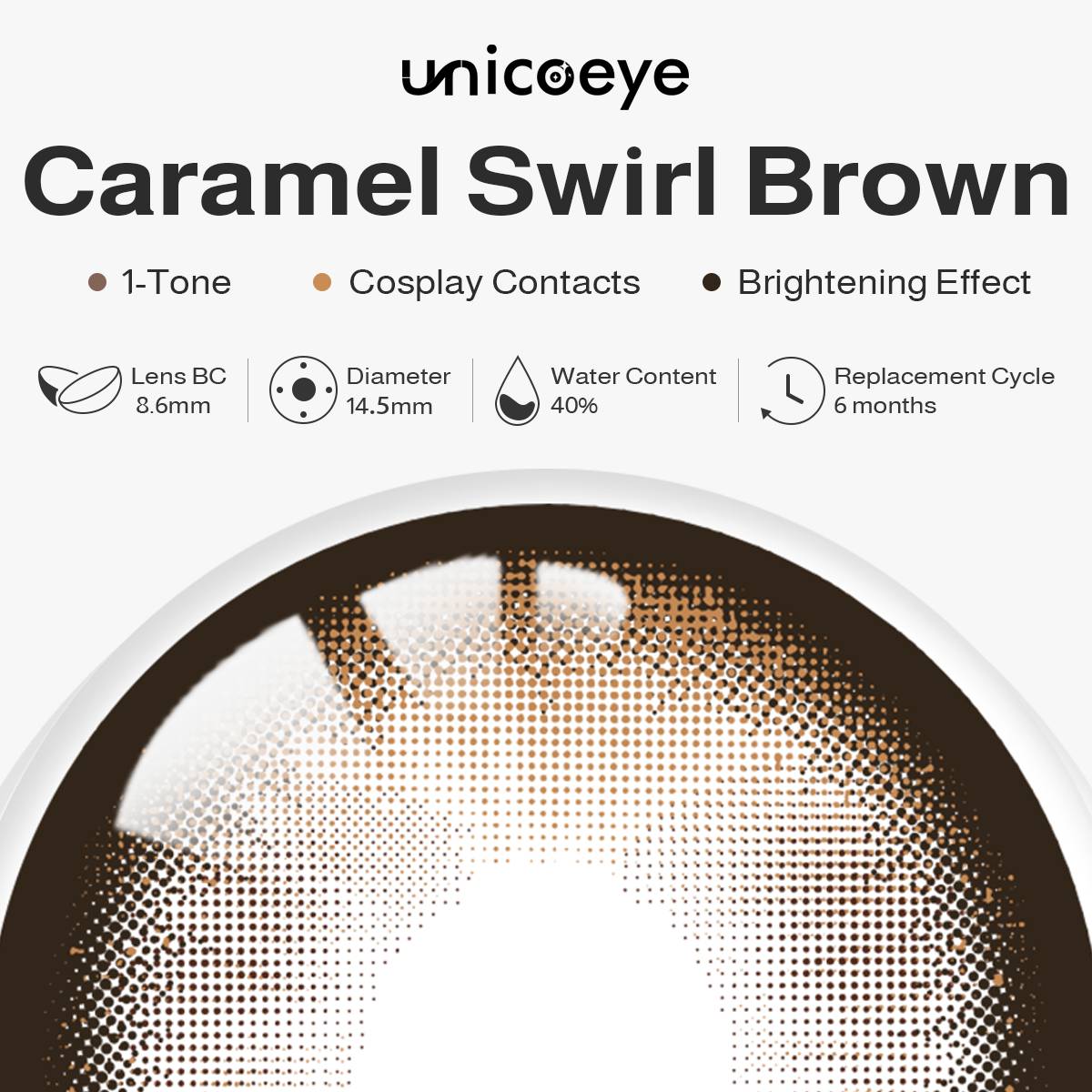 Caramel Swirl Brown 6 Months Contact Lenses | 2 Pcs