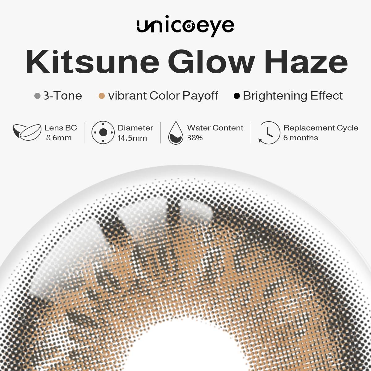 Kitsune Glow Hazel 6 Months Contact Lenses | 2 Pcs