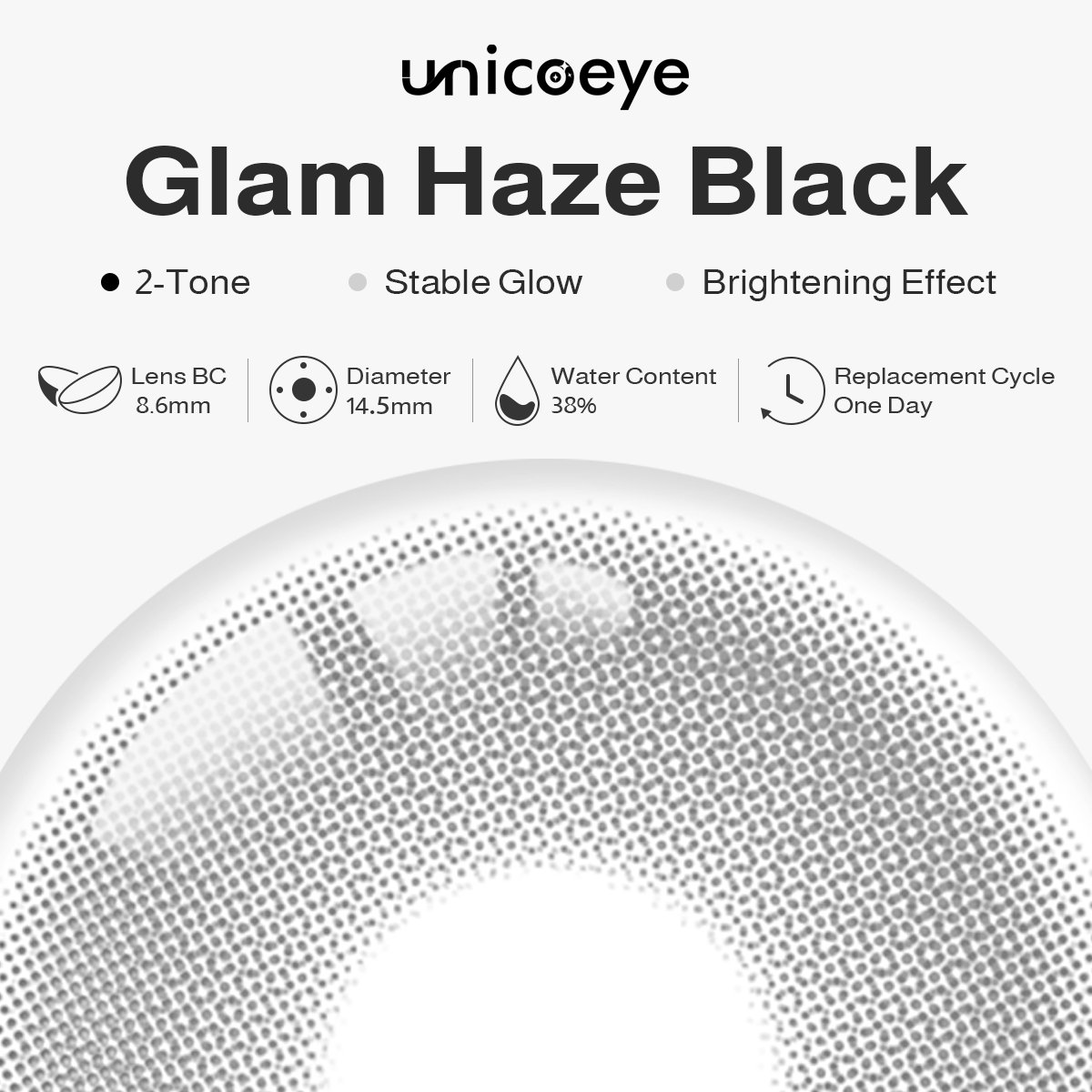 Glam Haze Black Daily Contact Lenses | 5 Pcs