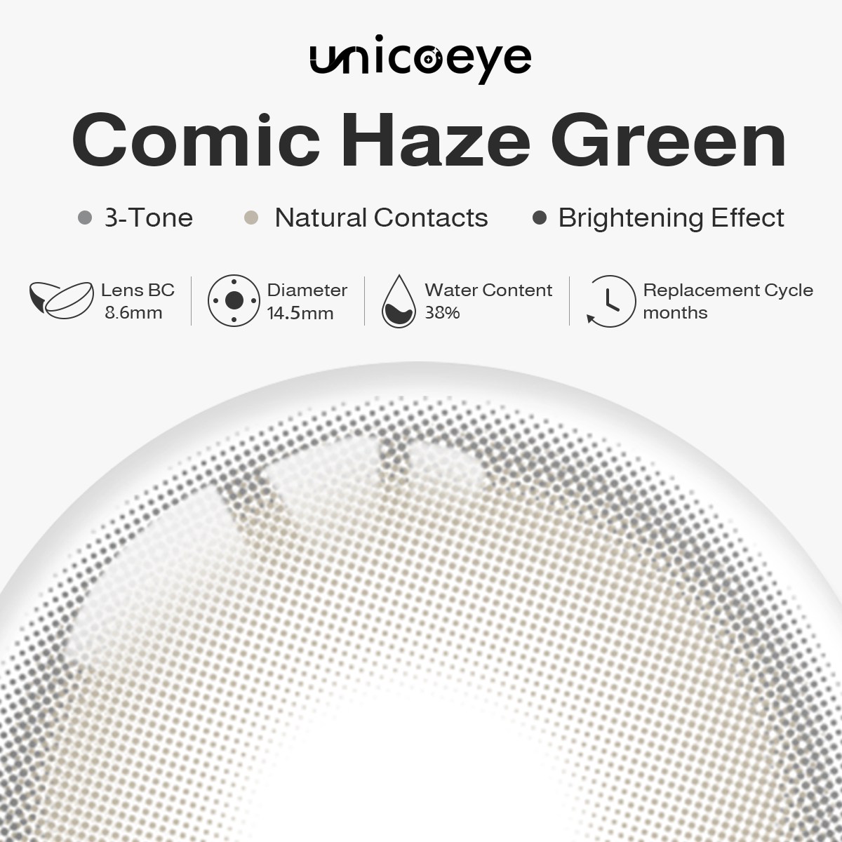 Comic Haze Green Monthly Contact Lenses | 2 Pcs