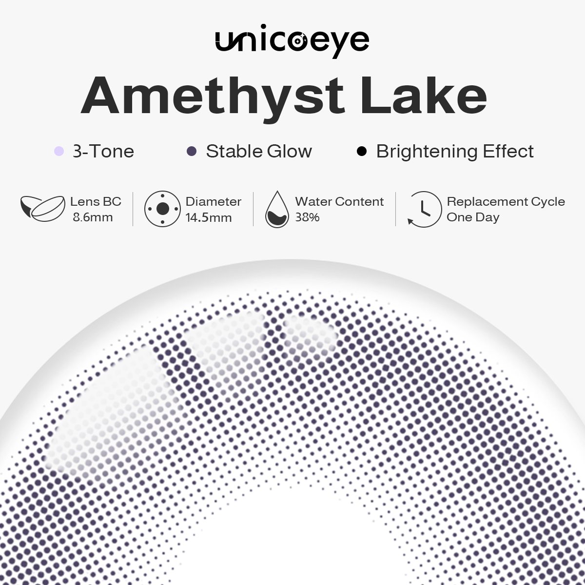 Amethyst Lake Purple Daily Contact Lenses | 10 Pcs