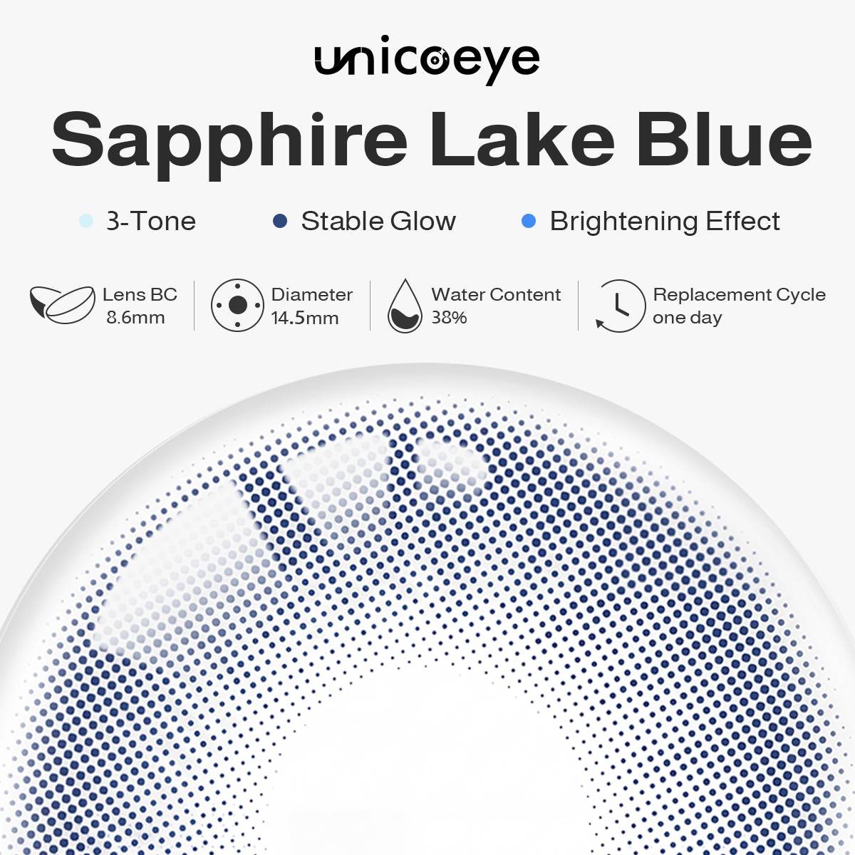 Sapphire Lake Blue Daily Contact Lenses | 10 Pcs