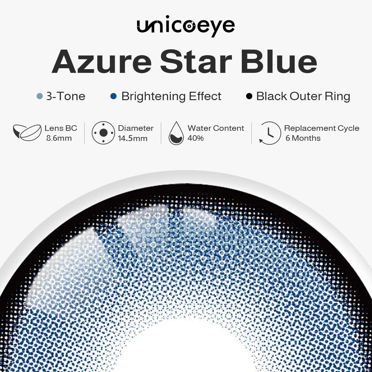 Azure Star Blue Prescription 6 Months Contact Lenses | 2 Pcs