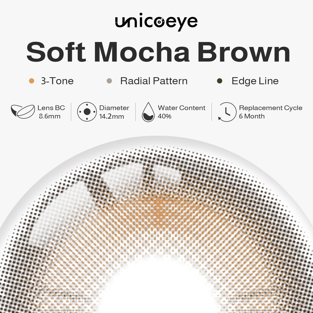 Soft Mocha Brown Prescription 6 Months Contact Lenses | 2pcs