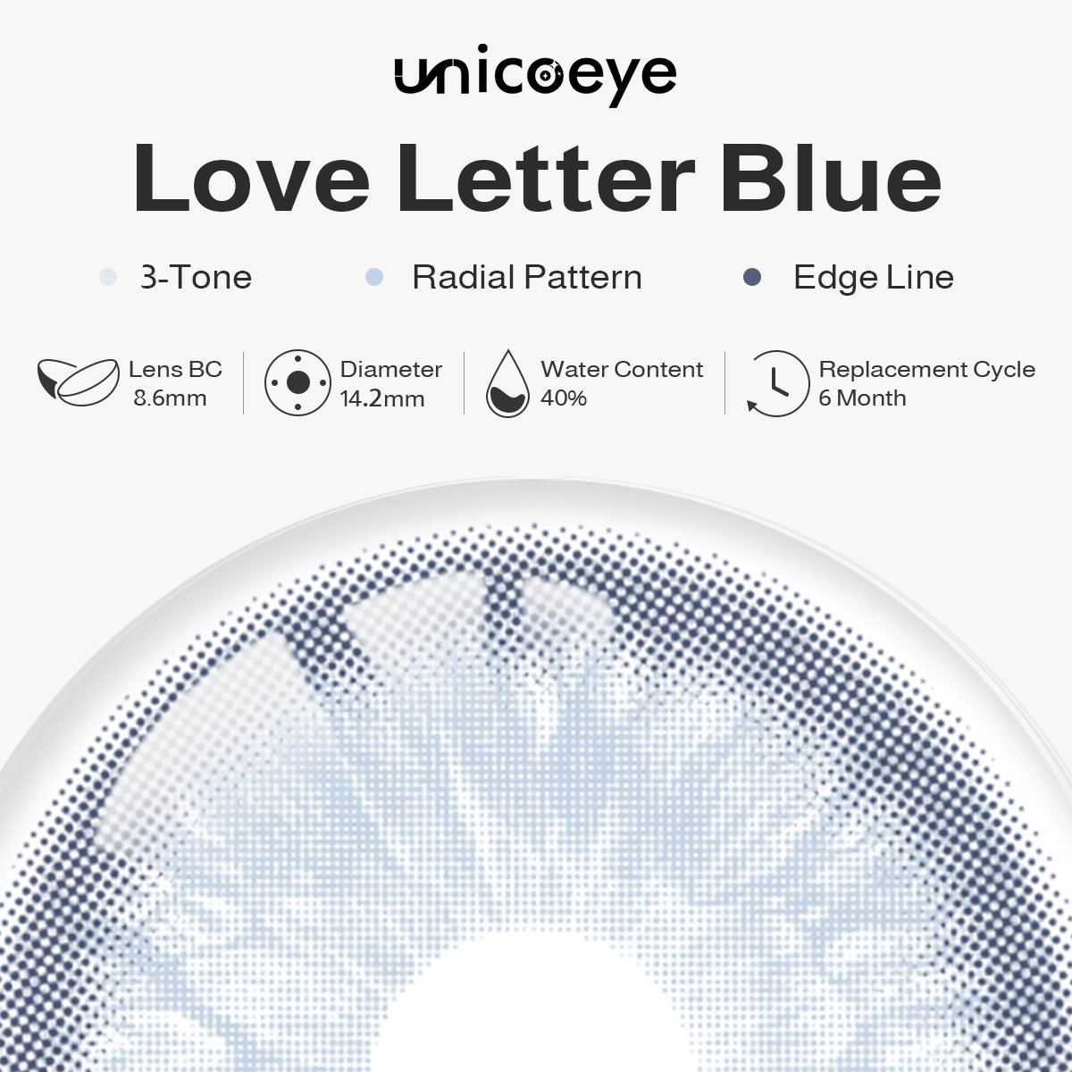 Love Letter Blue 6 Months Contact Lenses | 2 Pcs