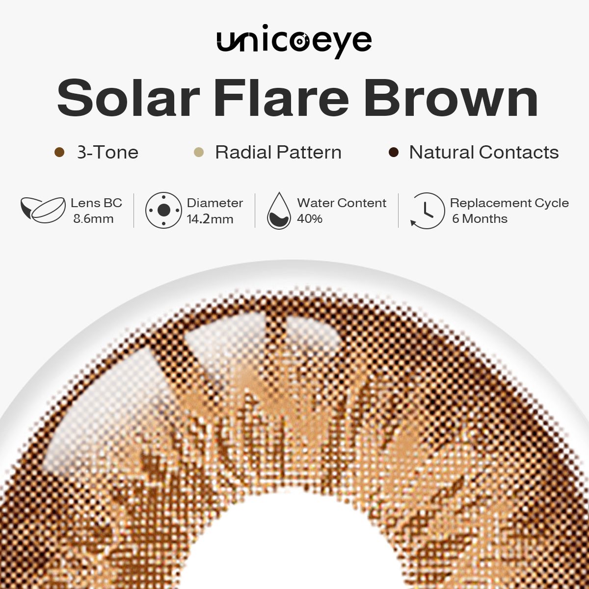 Solar Flare Brown 6 Months Contact Lenses | 2 Pcs