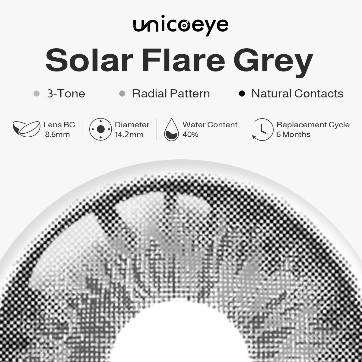 Solar Flare Grey 6 Months Contact Lenses | 2 Pcs