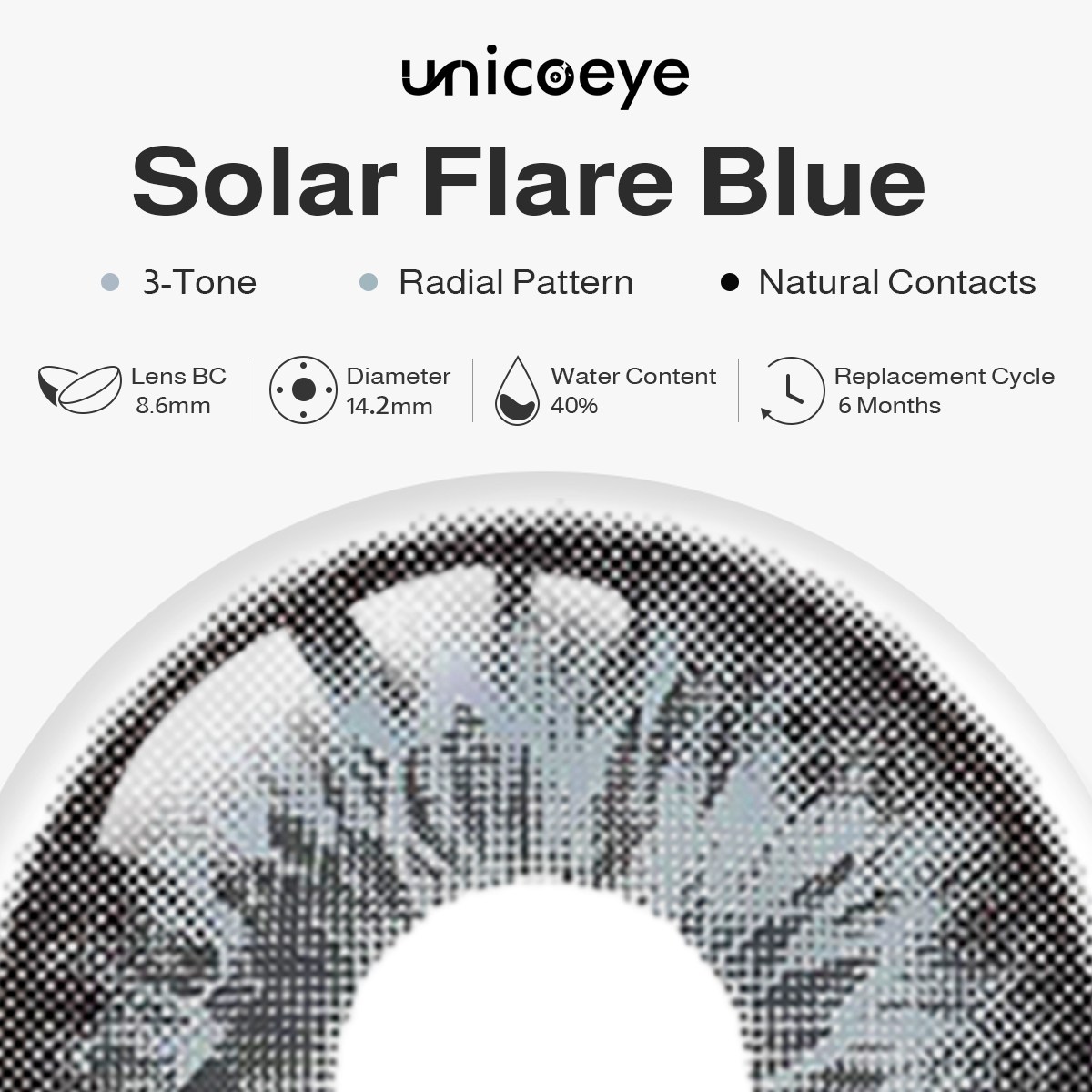 Solar Flare Blue 6 Months Contact Lenses | 2 Pcs