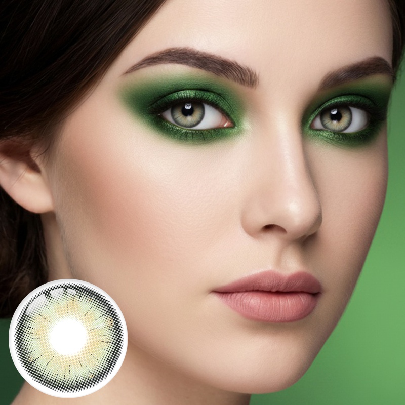 Olive Eclipse Light Green 6 Months Contact Lenses | 2 Pcs