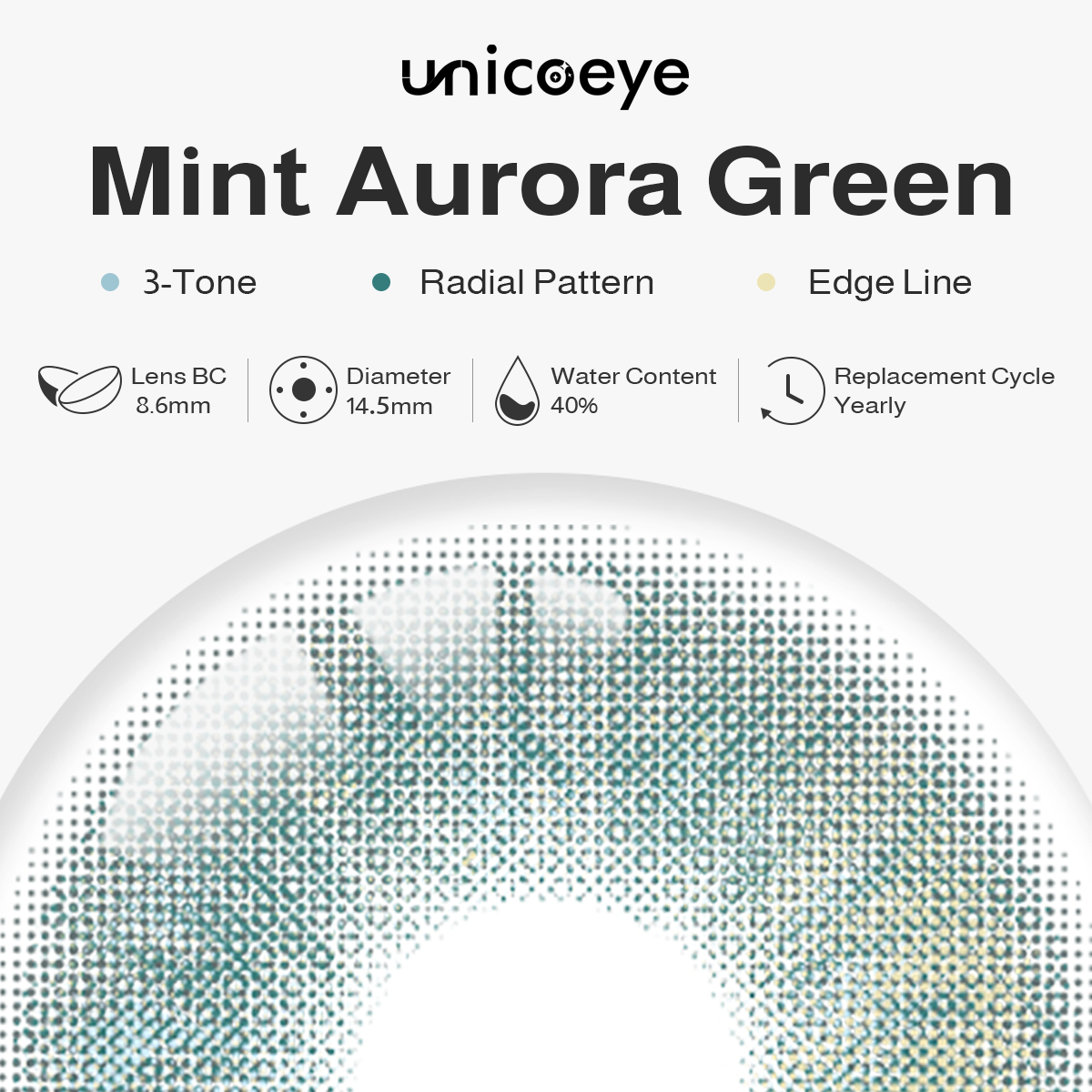 Mint Aurora Green Yearly Contact Lenses | 2 Pcs
