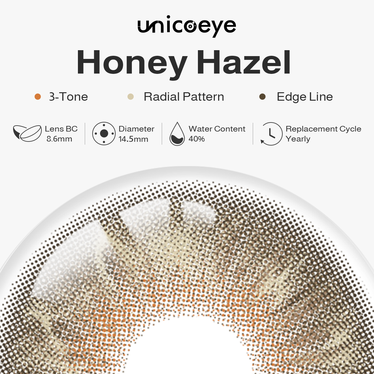 Honey Hazel Yearly Contact Lensess | 2 Pcs