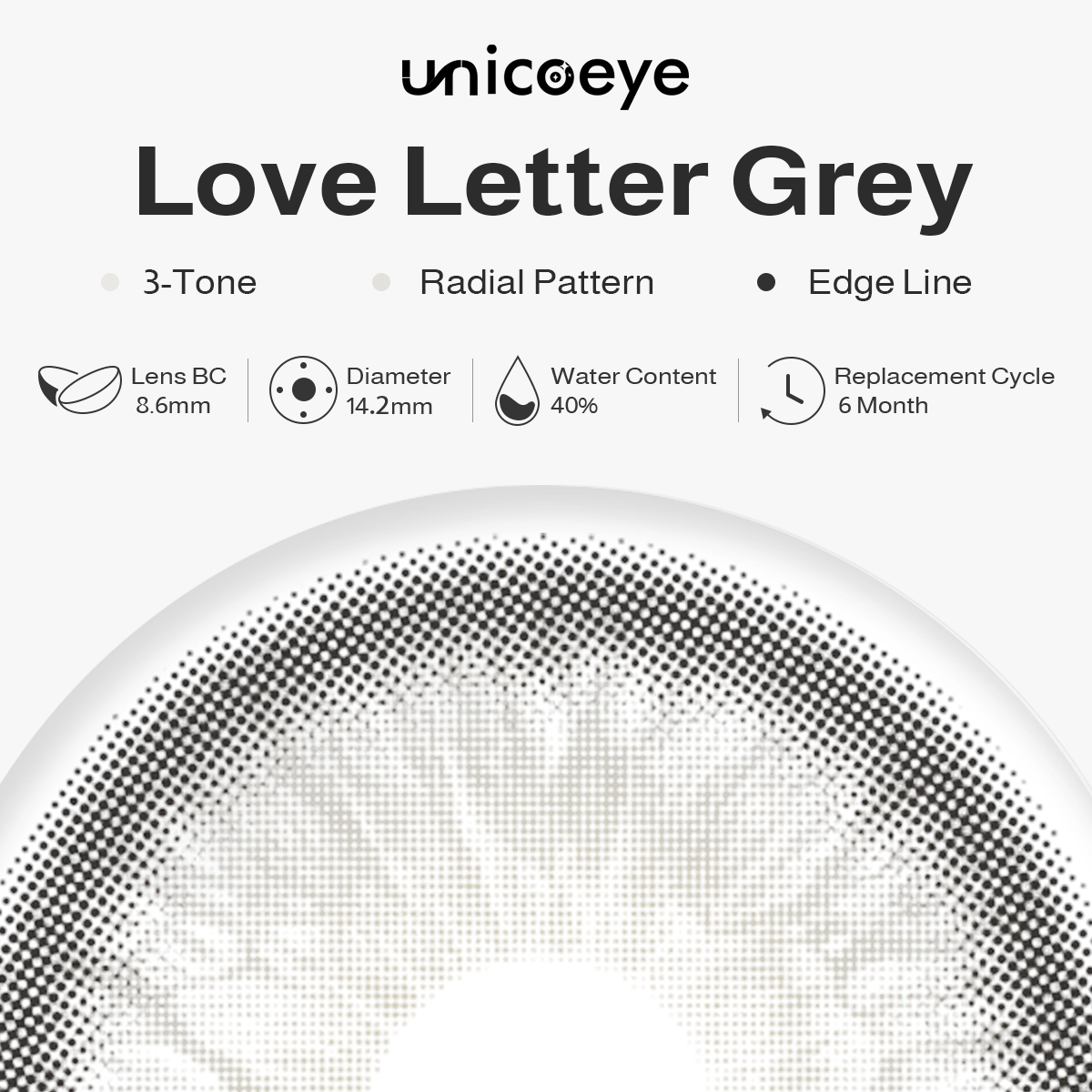 Love Letter Grey 6 Months Contact Lenses | 2 Pcs
