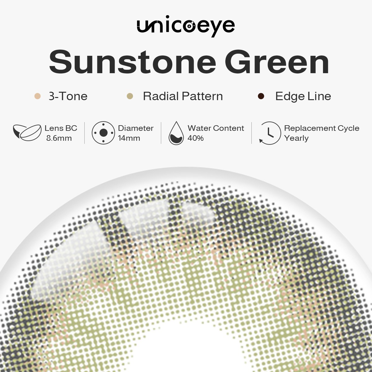 Sunstone Green Yearly Contact Lenses | 2 Pcs