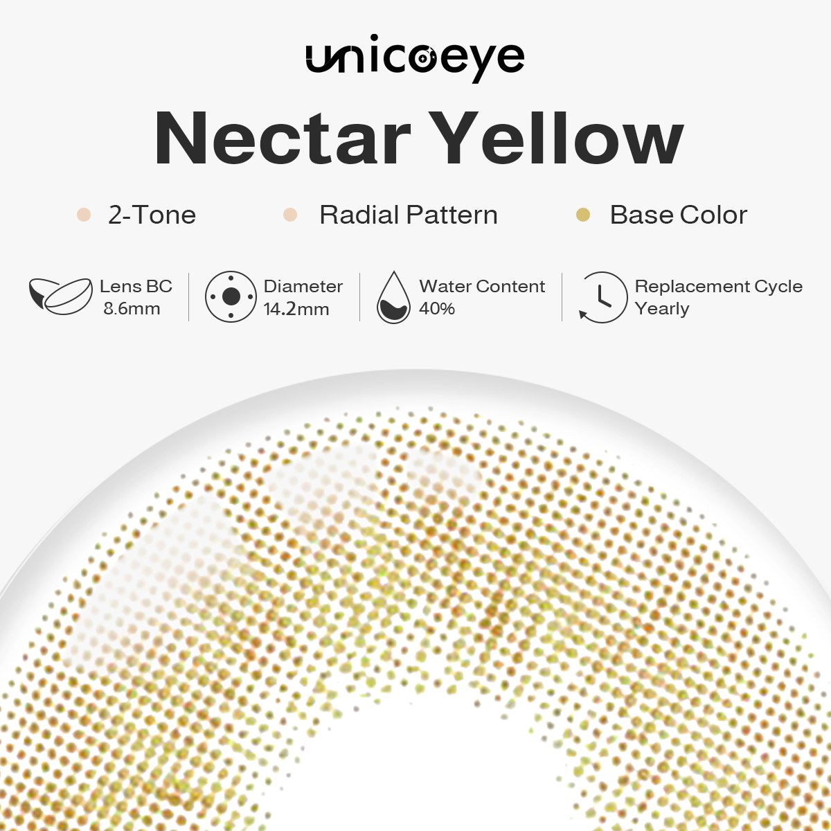 Nectar Yellow Yearly Contact Lenses | 2 Pcs