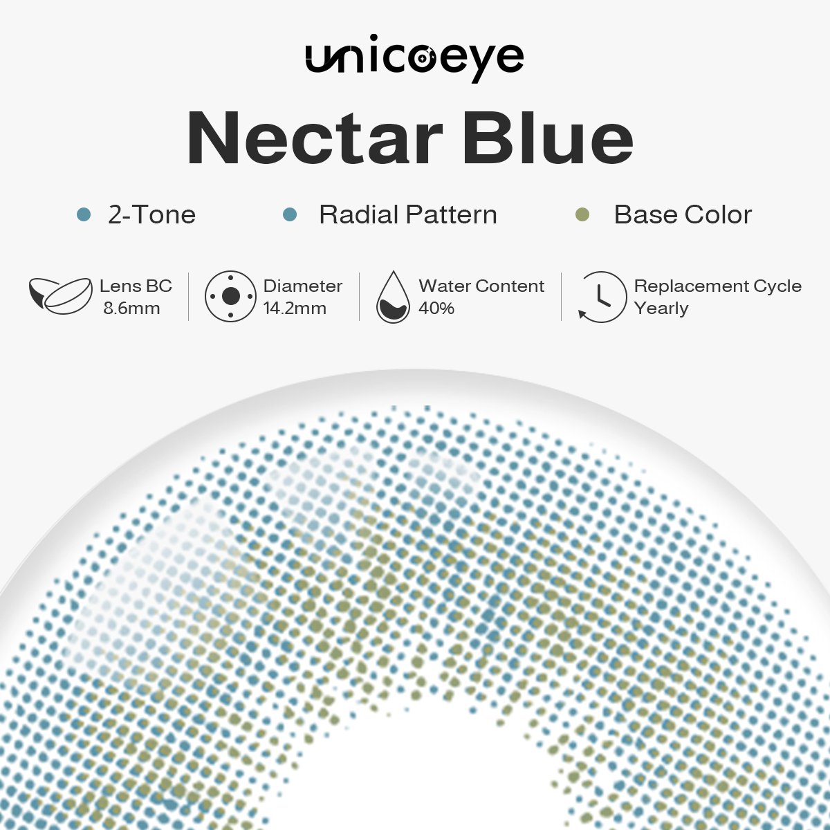 Nectar Blue Yearly Contact Lenses | 2 Pcs