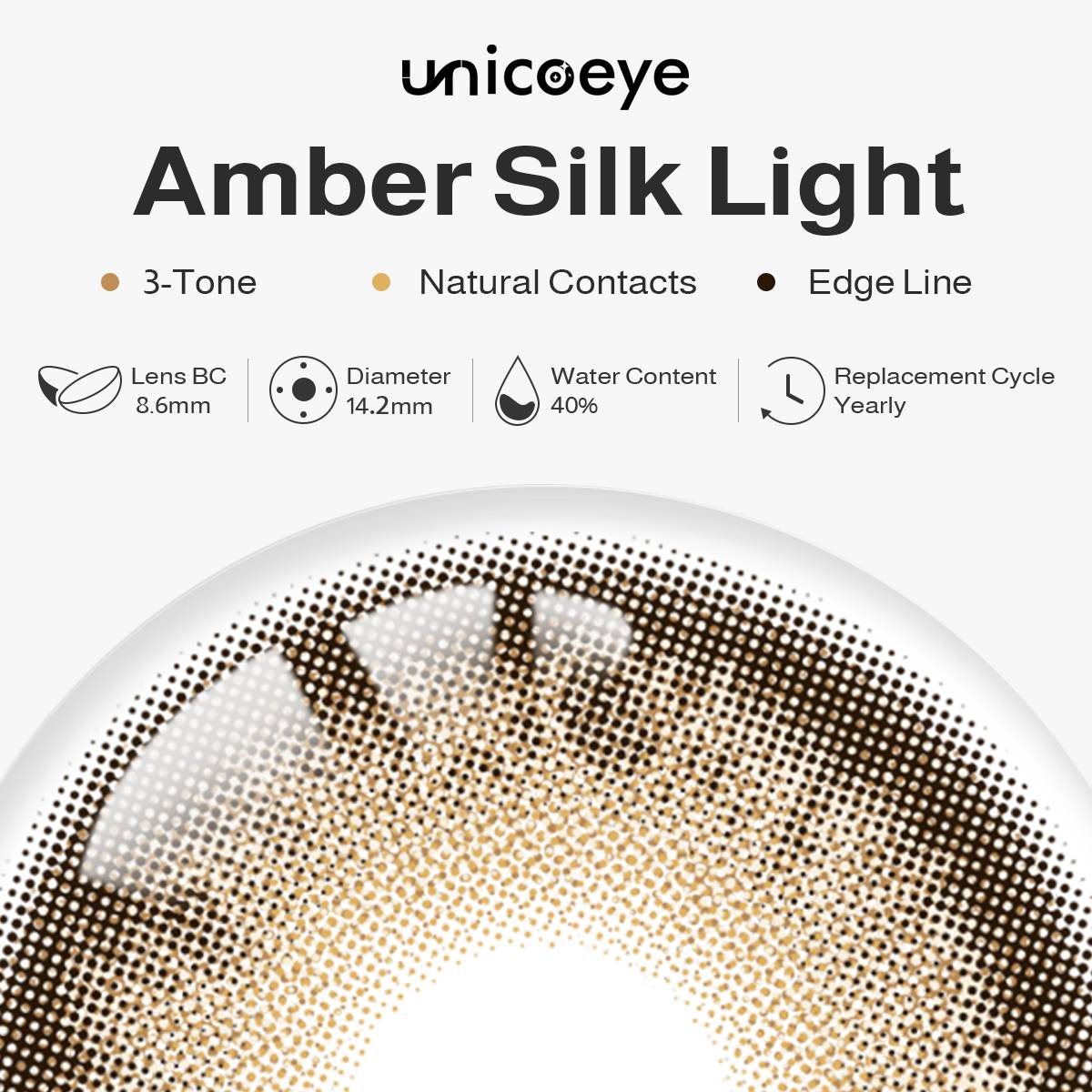 Amber Silk Light Brown Yearly Contact Lenses | 2 Pcs