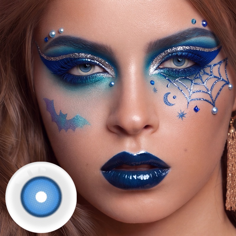 Ghoul Blue Costume Yearly Contact Lenses | 2 Pcs