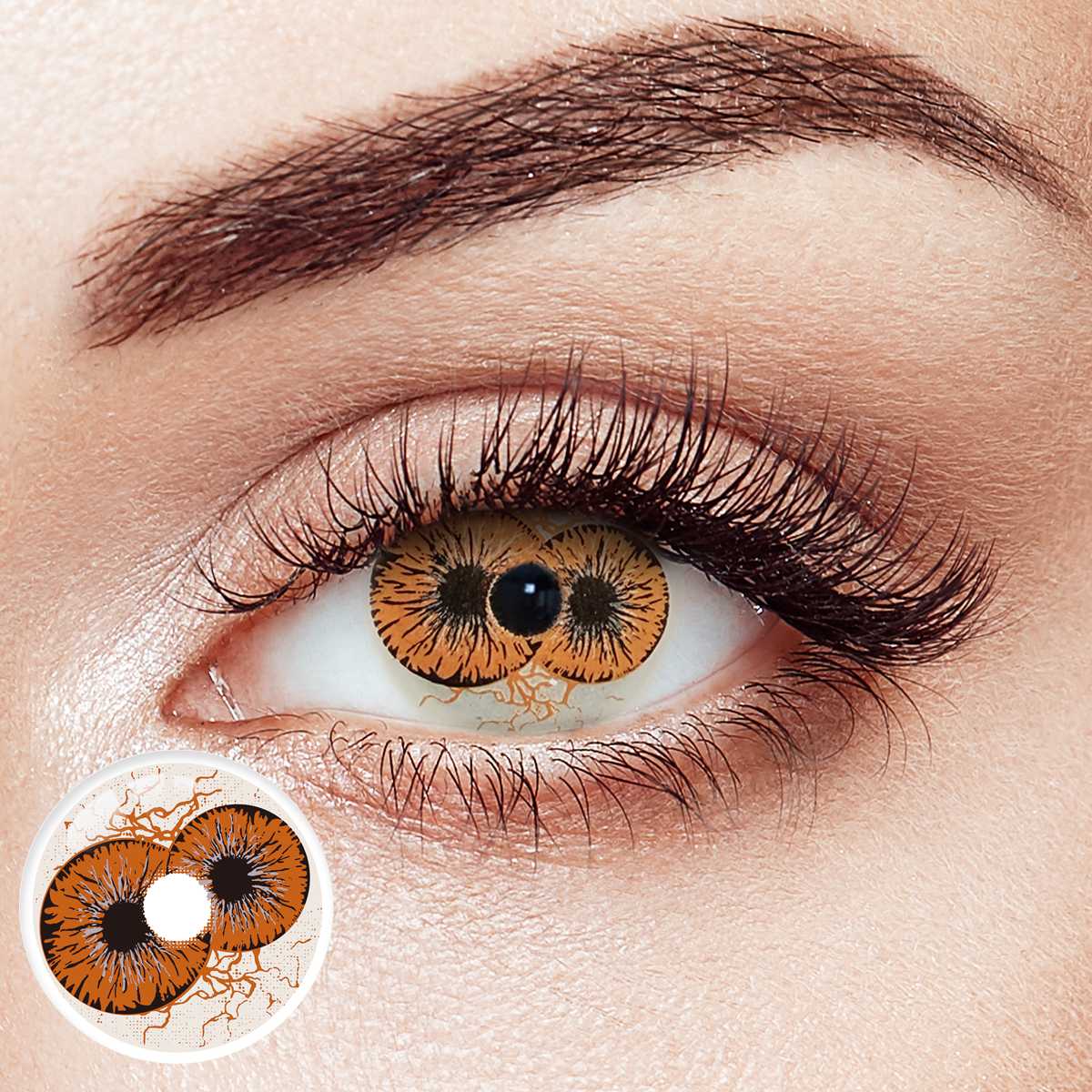 Inferno Twins Brown Costume Yearly Contact Lenses | 2 Pcs