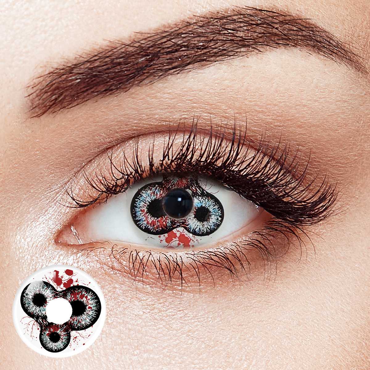 Blood Trinity Gray Costume Yearly Contact Lenses | 2 Pcs