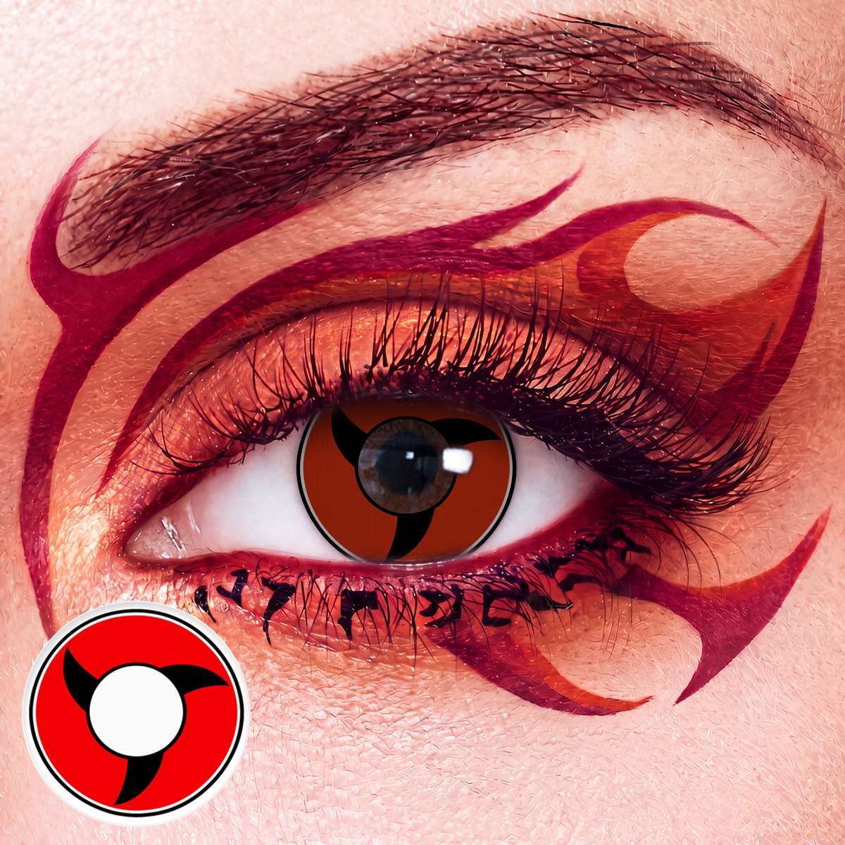Crimson Cyclone Red Costume Yearly Contact Lenses | 2 Pcs