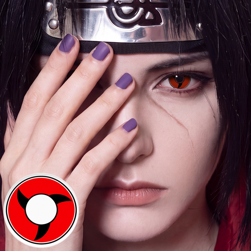 Crimson Cyclone Red Costume Yearly Contact Lenses | 2 Pcs
