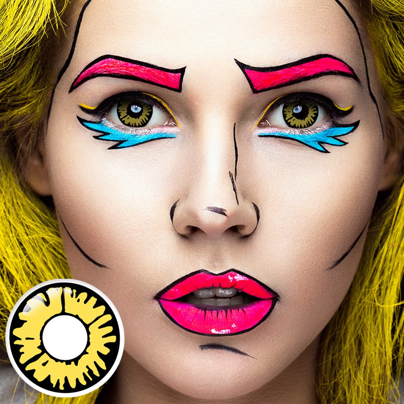 Solar Tiger Yellow Costume Yearly Contact Lenses | 2 Pcs