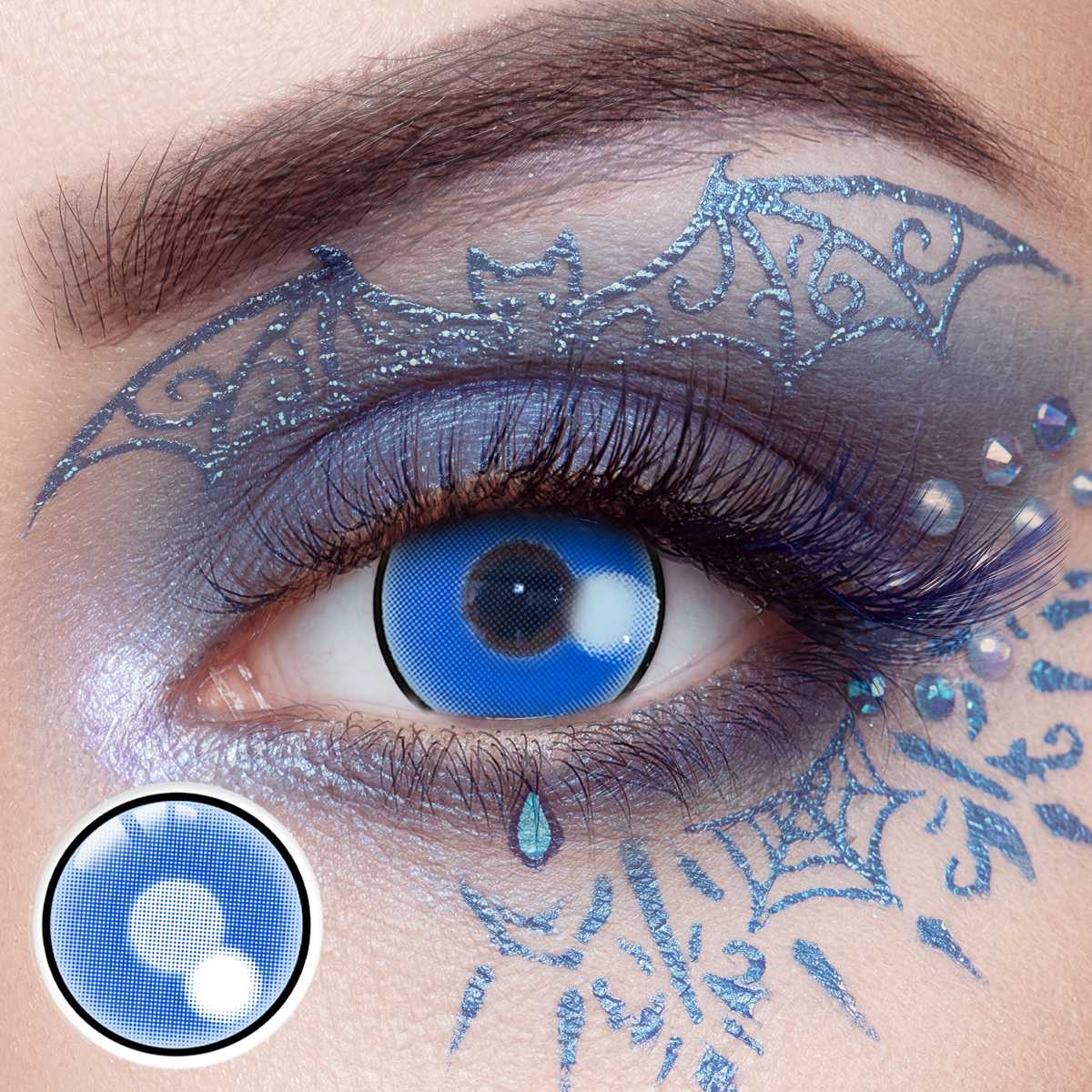 Digital Ocean Blue Costume Yearly Contact Lenses | 2 Pcs
