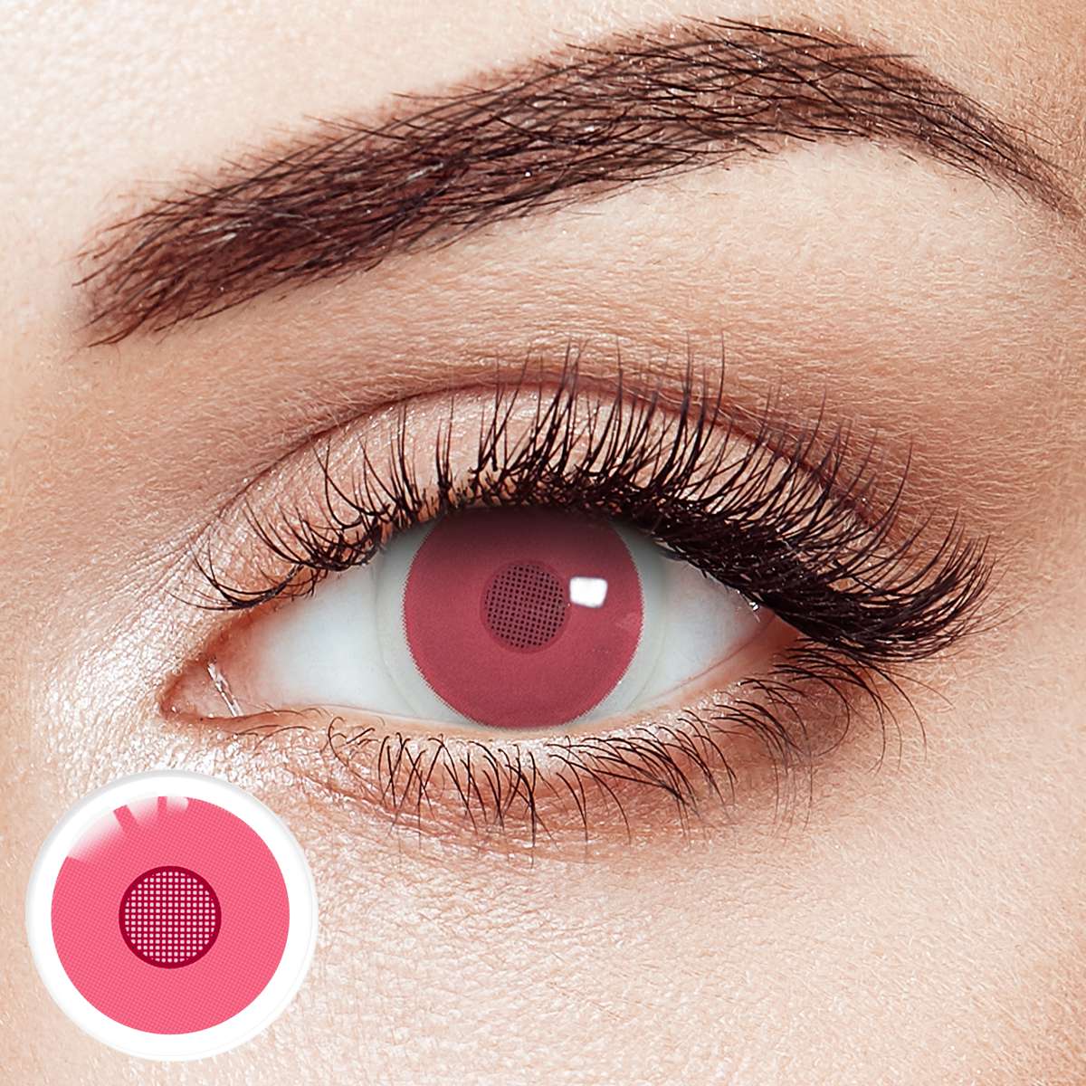 Rose Bloom Pink Costume Yearly Contact Lenses | 2 Pcs