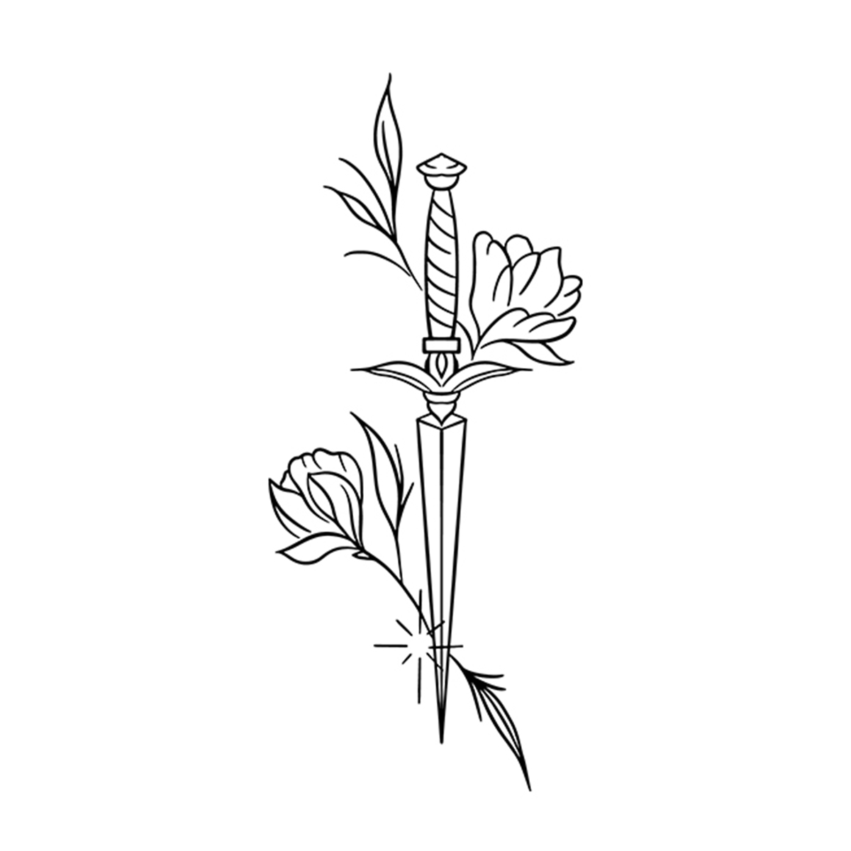 Blades and Blooms Tattoos