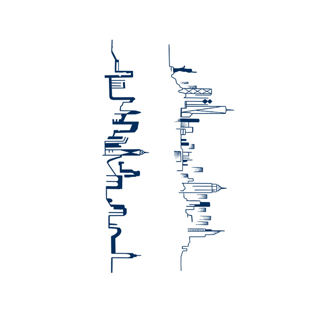 Indigo Cityscape Tattoos