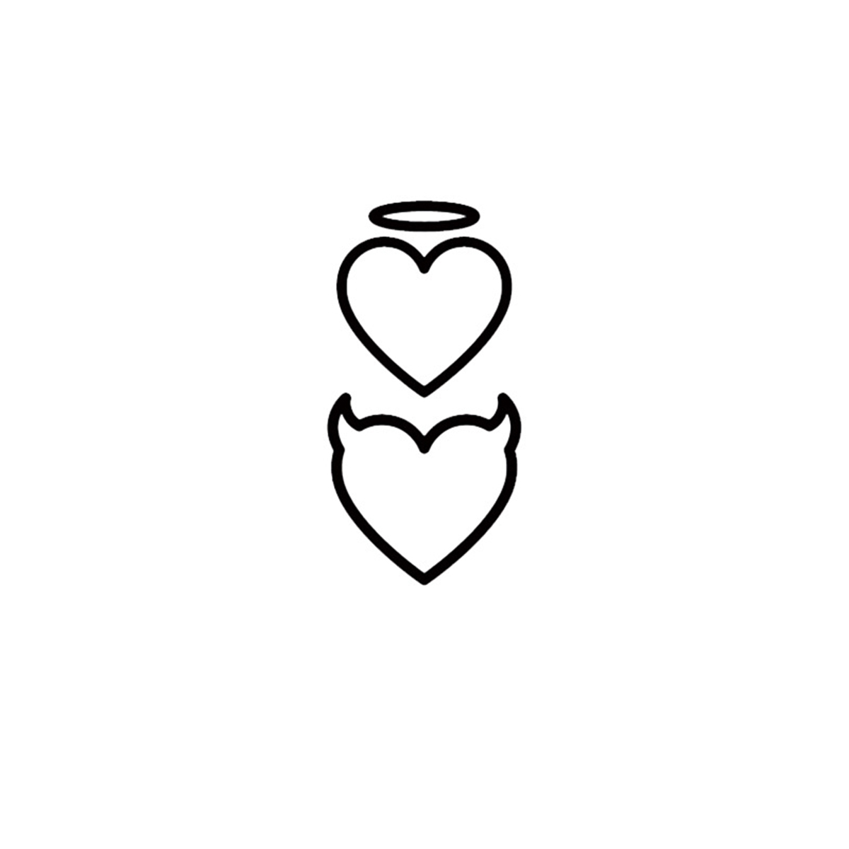 Angel & Devil Hearts Tattoos