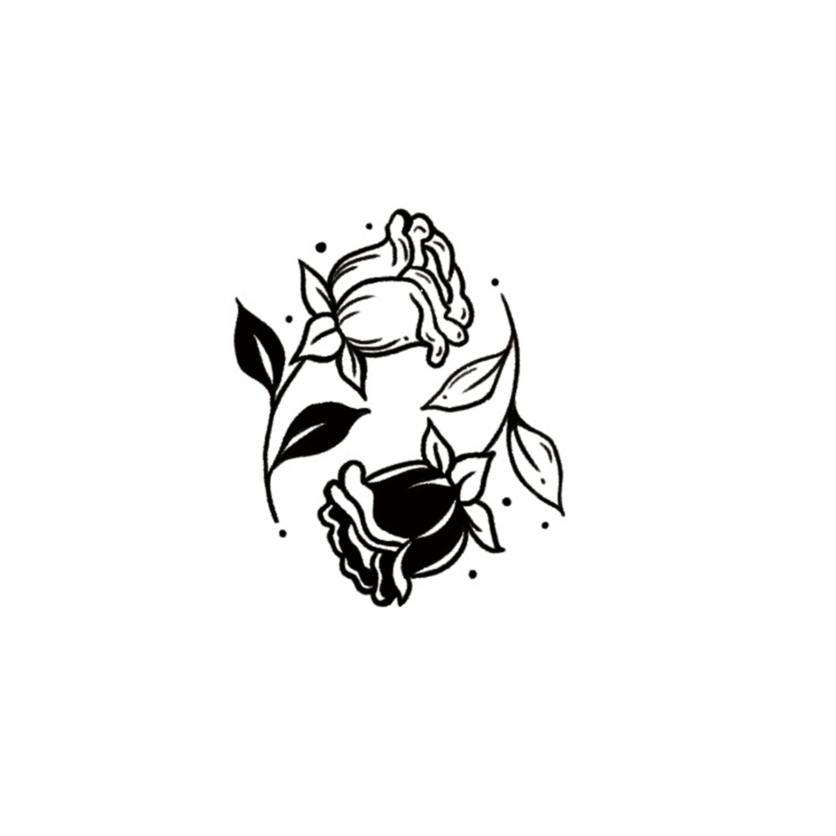 Dual Petal Whisper Tattoos