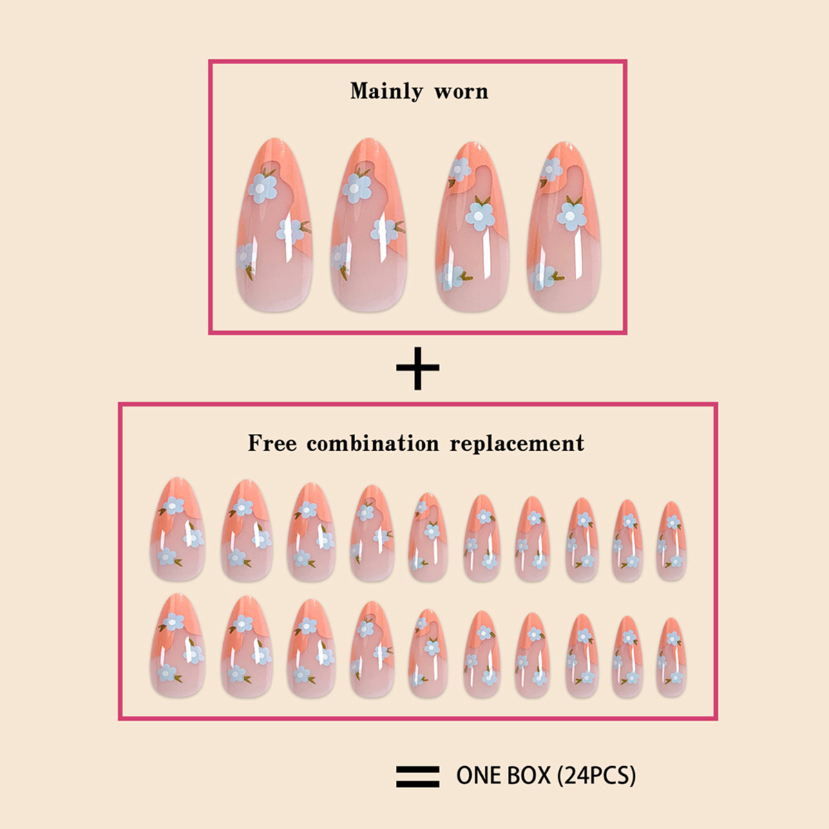 Sunset Petals Orange Nails