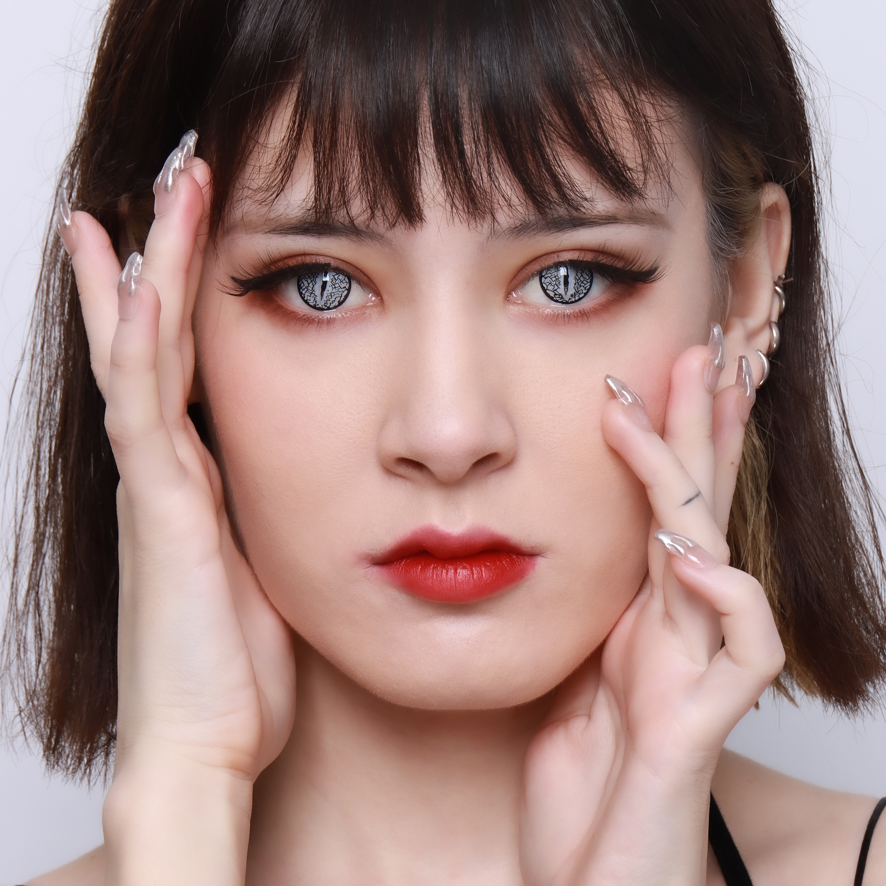 Lizard Eye Black Costume Yearly Contact Lenses