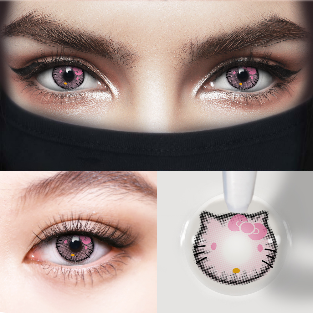 Kitty Pink Costume Yearly Contact Lenses