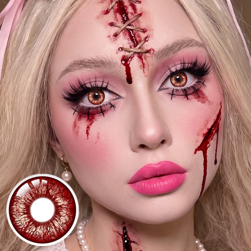 Blood Curse Red Costume Yearly Contact Lenses | 2 Pcs