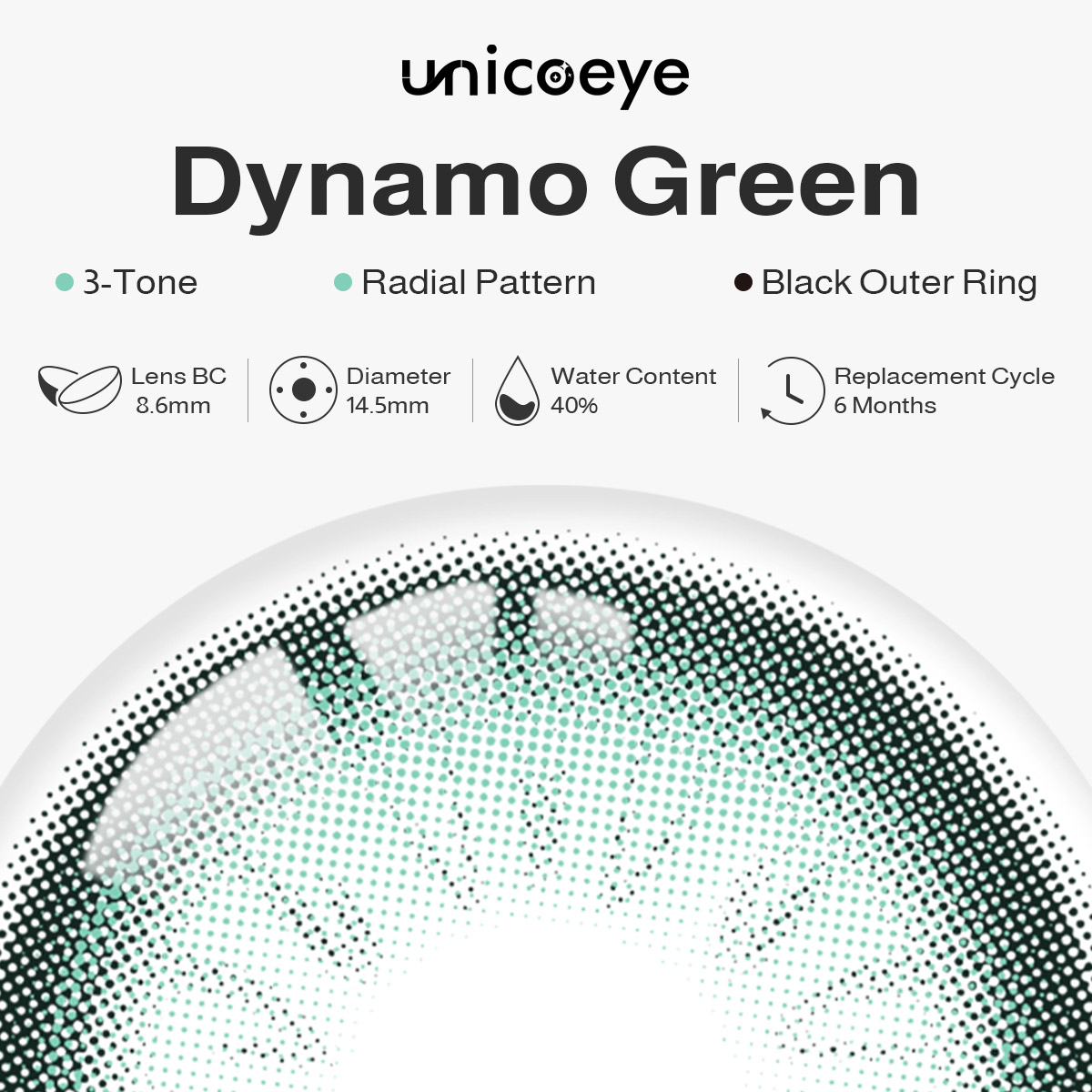 Dynamo Green Prescription 6 Months Contact Lenses | 2 Pcs