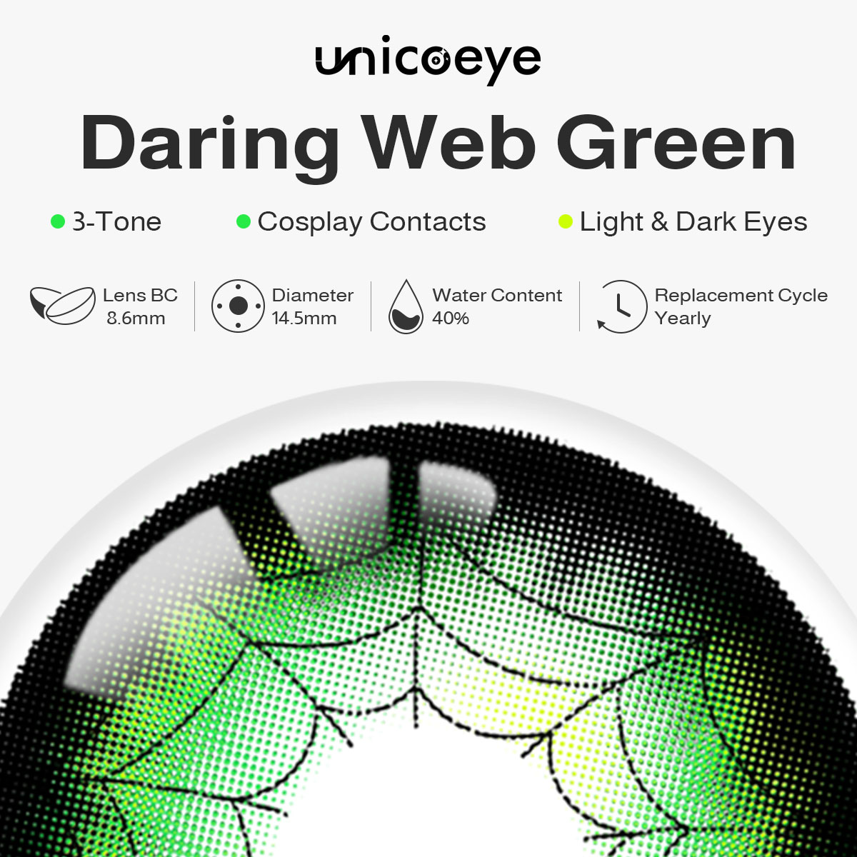 Daring Web Green Costume Yearly Contact Lenses
