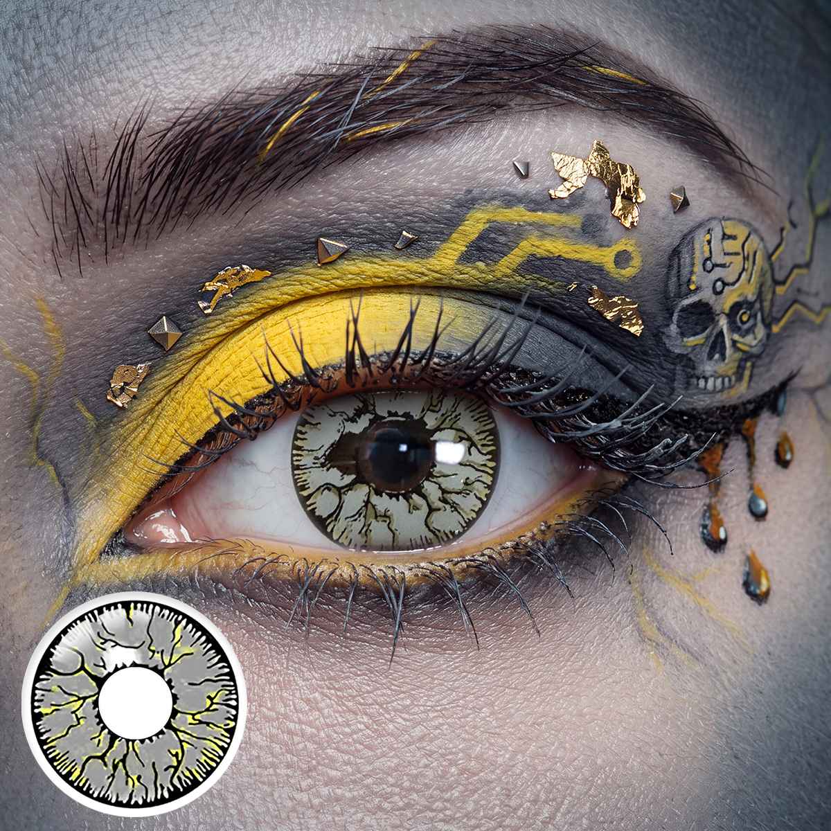 Thunder Silver Gray Costume Yearly Contact Lenses | 2 Pcs