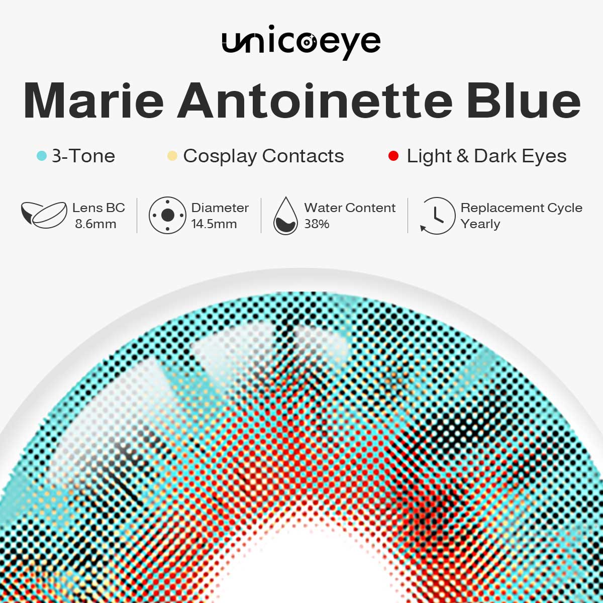 Marie Antoinette Blue Costume Yearly Contact Lenses