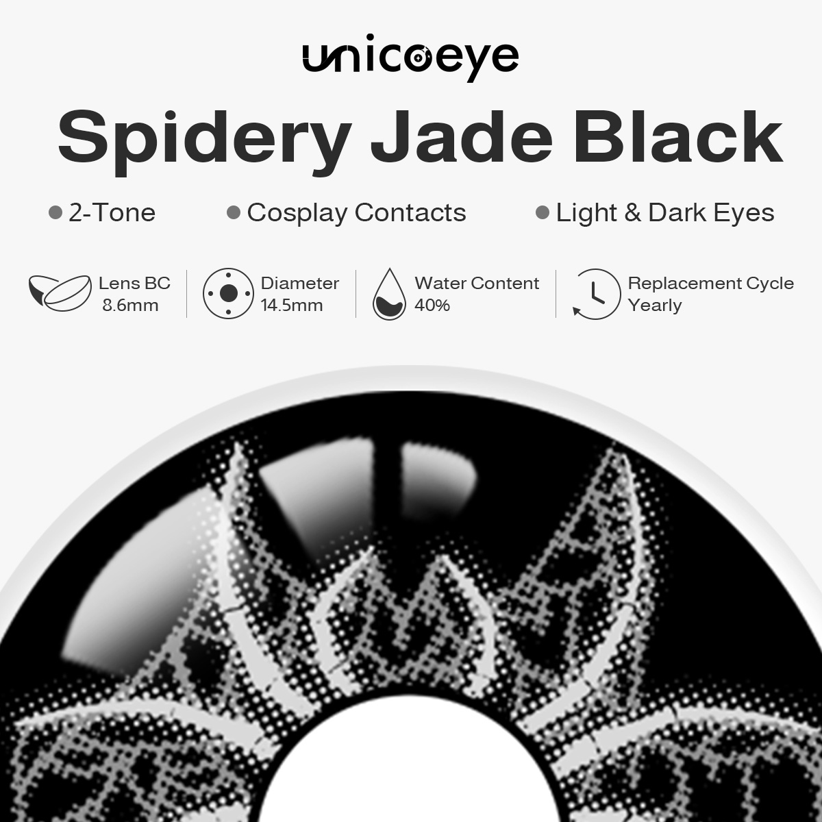 Spidery Jade Black Costume Yearly Contact Lenses