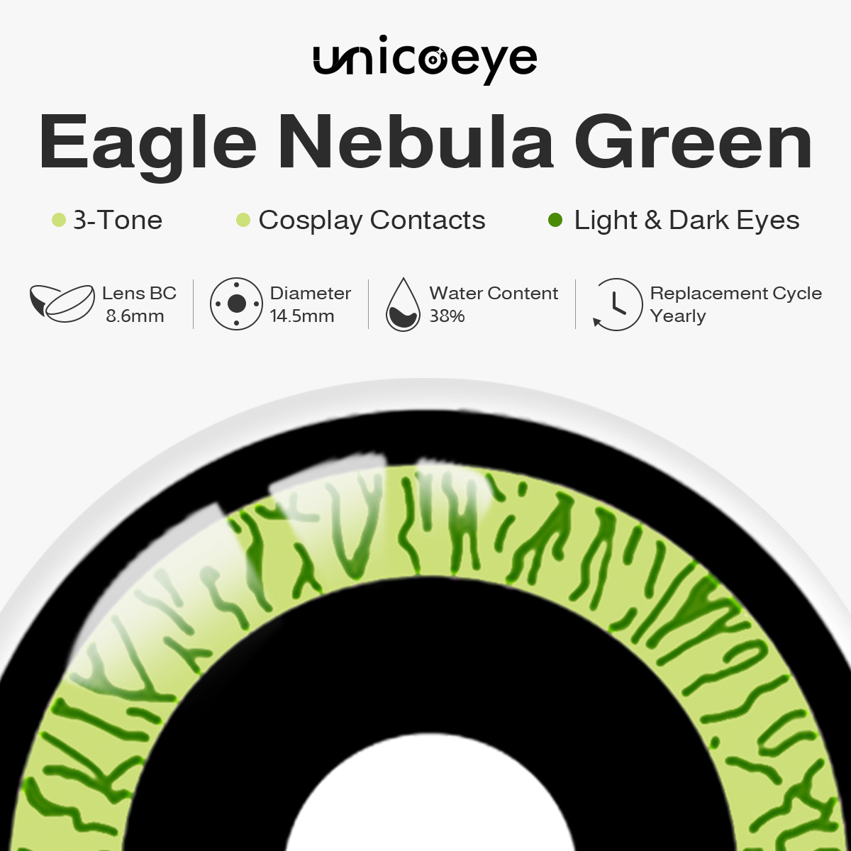 Eagle Nebula Green Costume Yearly Contact Lenses