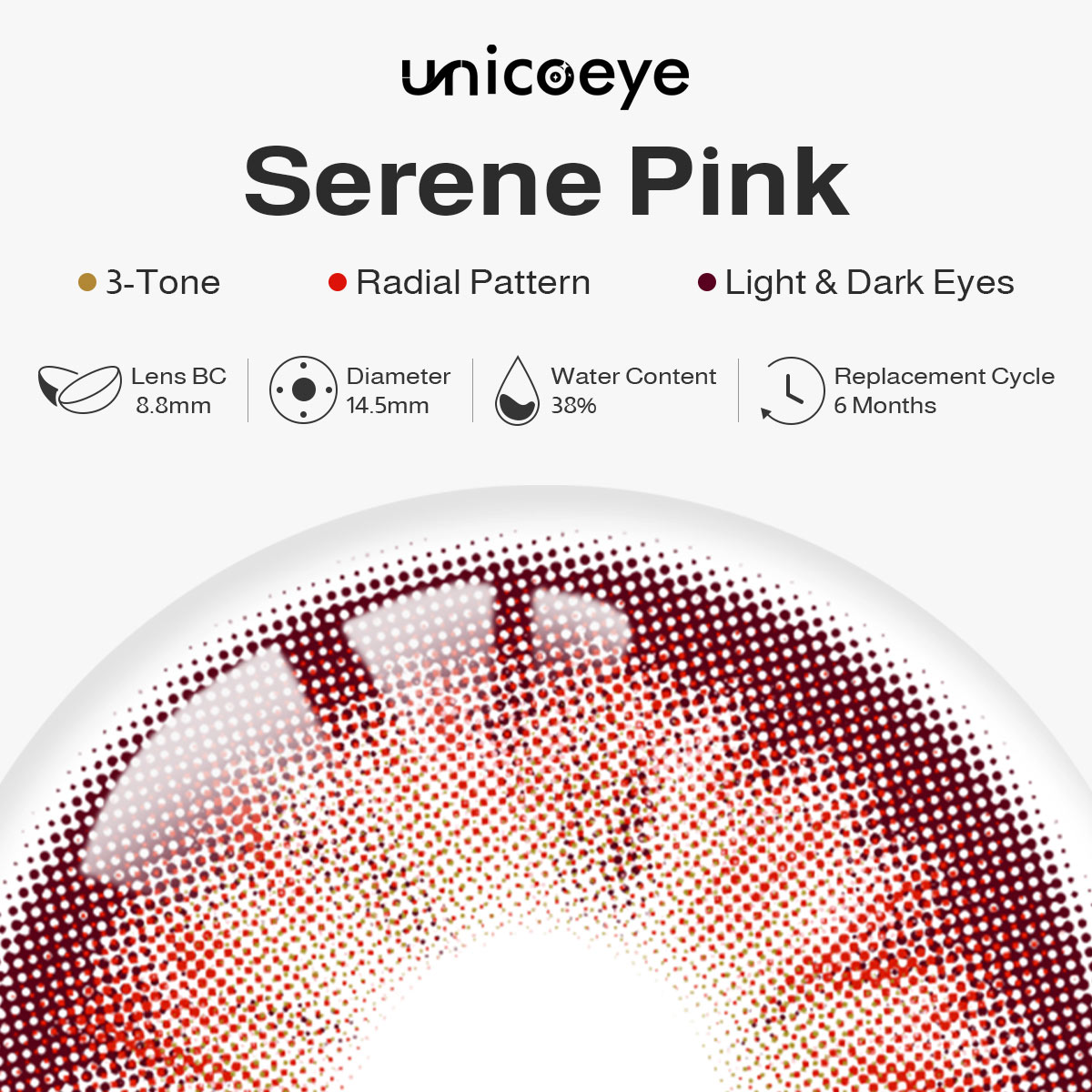 Serene Pink 6 Months Contact Lenses | 2 Pcs