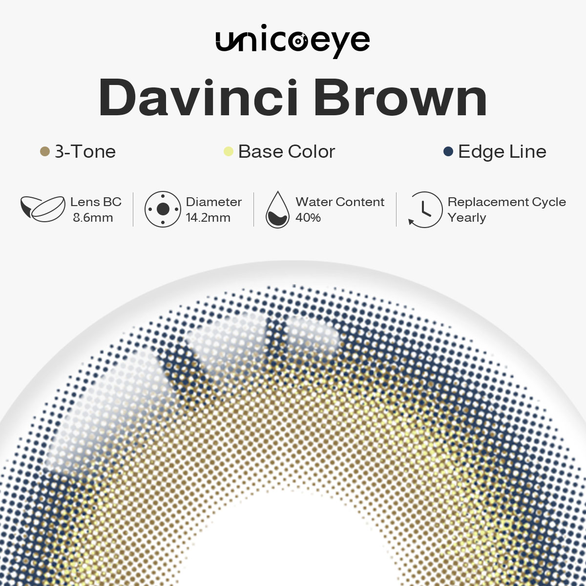 Davinci Brown Prescription Yearly Contact Lenses