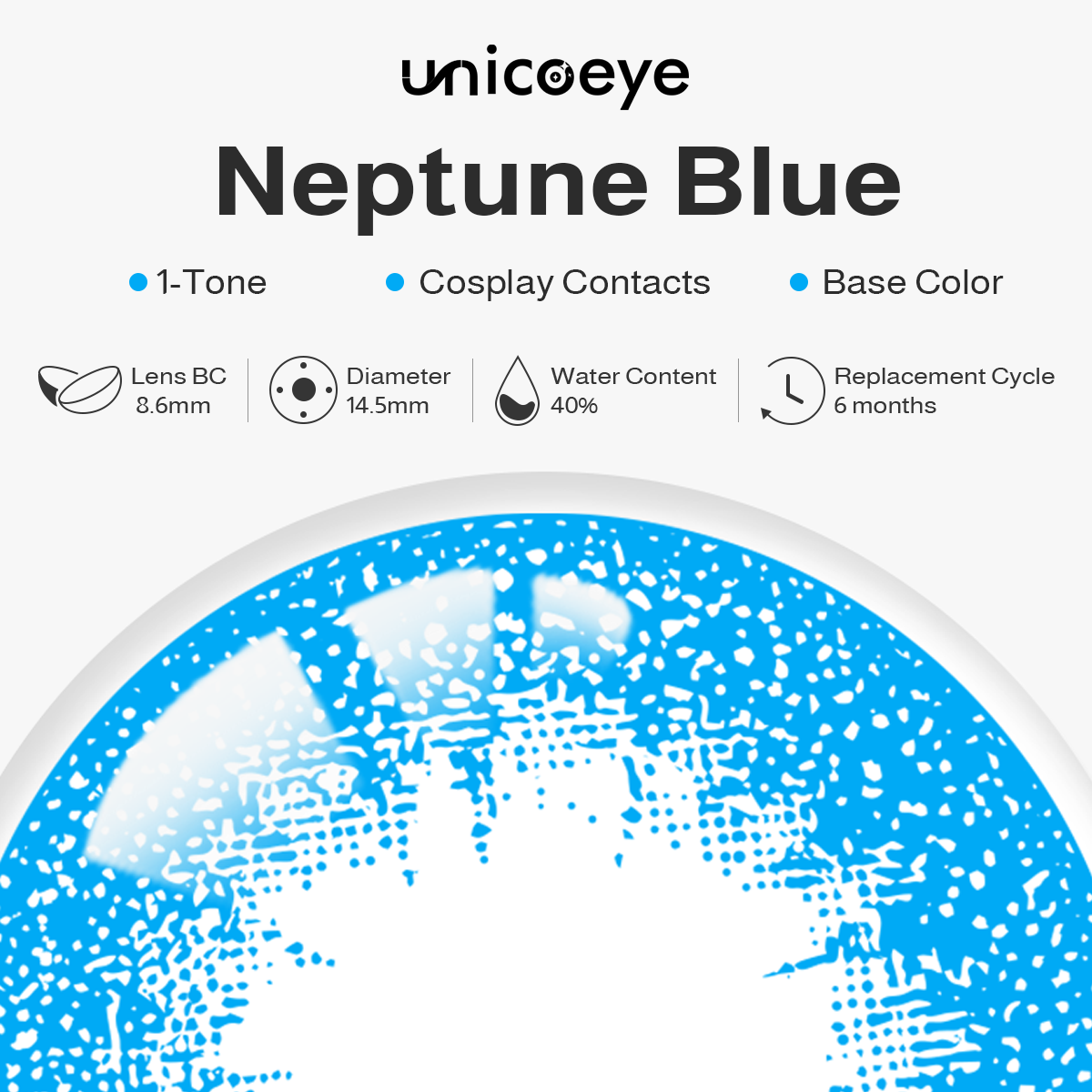 Neptune Blue 6 Months Contact Lenses | 2 Pcs