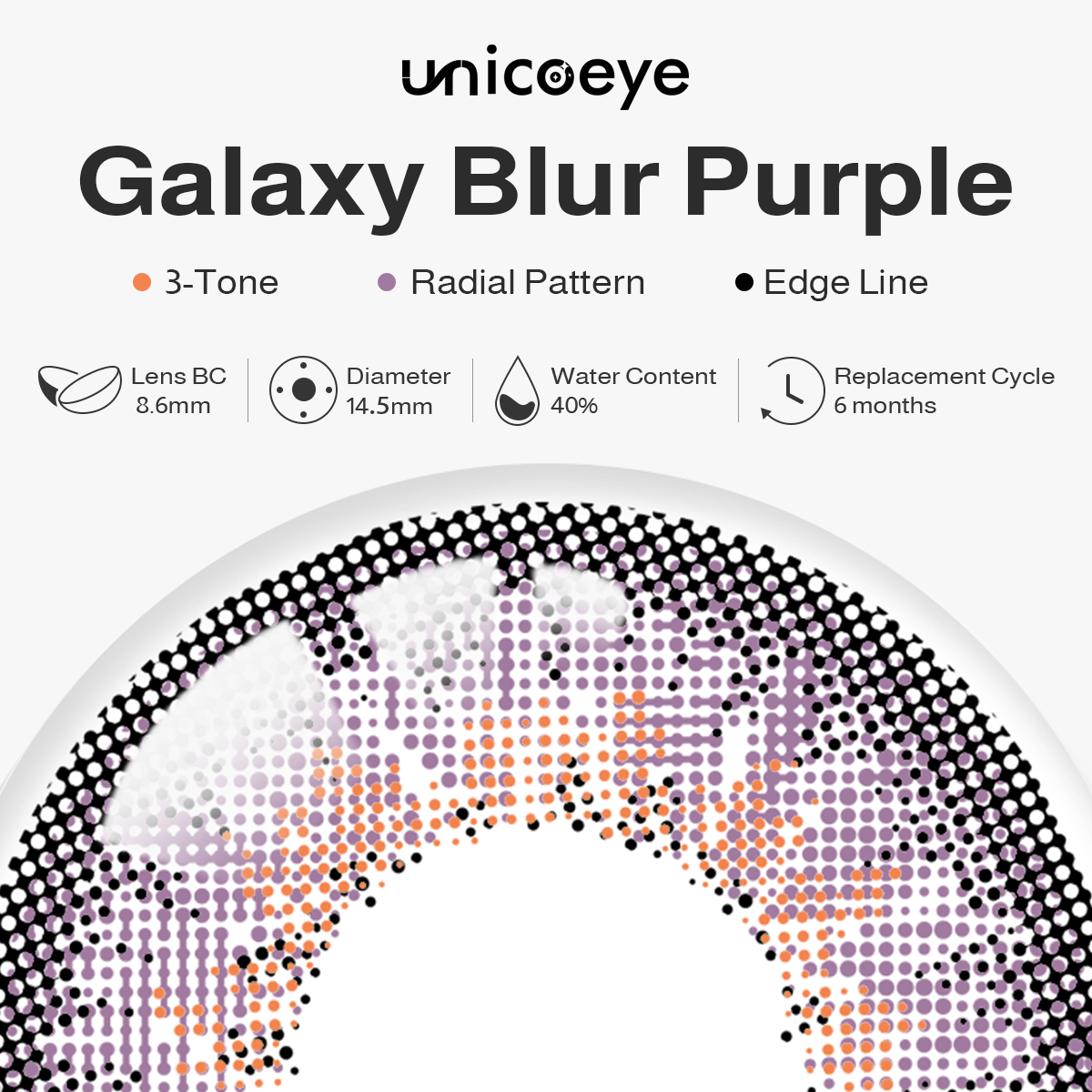 Galaxy Blur Purple 6 Months Contact Lenses | 2 Pcs