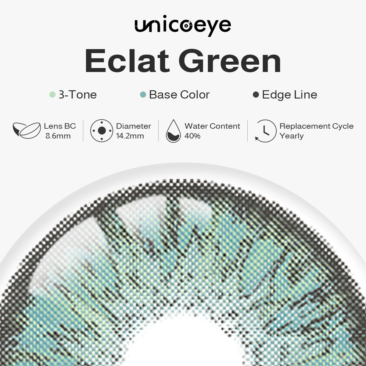 Eclat Green Prescription Yearly Contact Lenses