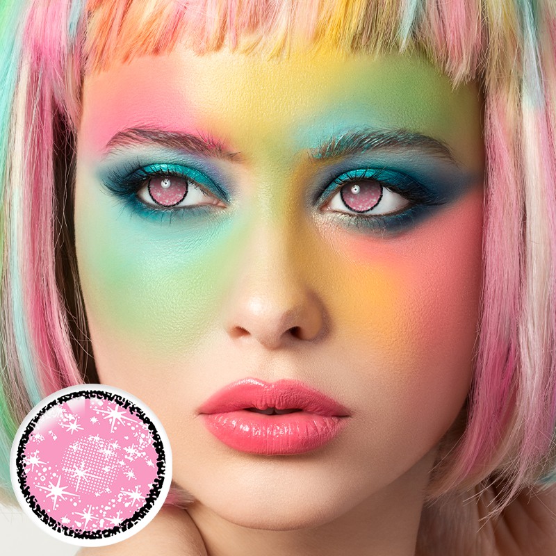 Galaxy Pink Costume Yearly Contact Lenses | 2 Pcs