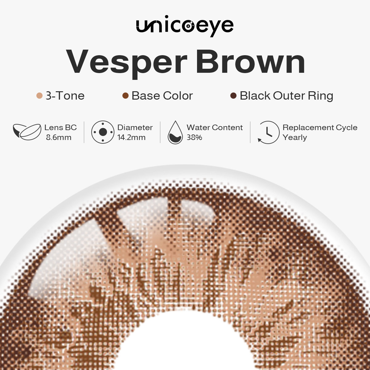 Vesper Brown Yearly Contact Lenses