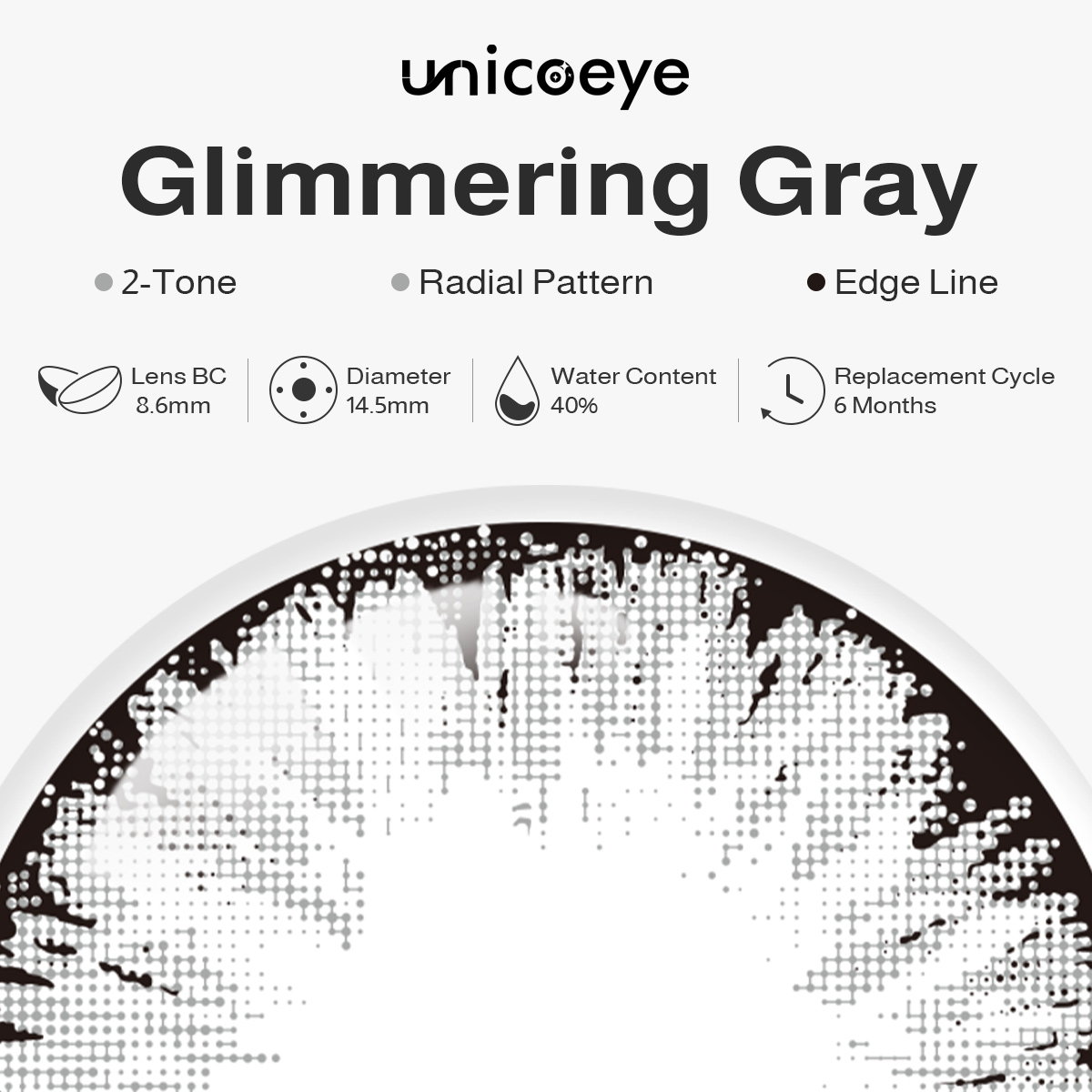 Glimmering Gray 6 Months Contact Lenses | 2 Pcs